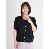 【WEB限定】［接触冷感・UV］パールボタン×ラインストーンニットカーディガン | Re-J＆SUPURE | 詳細画像25 
