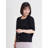 【WEB限定】［接触冷感・UV］パールボタン×ラインストーンニットカーディガン | Re-J＆SUPURE | 詳細画像26 