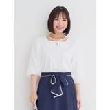 オフホワイト | 【接触冷感】異素材切り替えバルーンスリーブトップス | Re-J&SUPURE