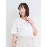 オフホワイト | 【WEB限定】5分袖フラワースリーブトップス | Re-J&SUPURE