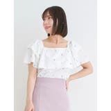 オフホワイト | 【WEB限定】フラワー刺繍フリルトップス | Re-J&SUPURE