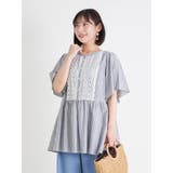 ストライプ柄レース切り替えチュニック | Re-J&SUPURE | 詳細画像11