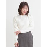 オフホワイト | ランダムリブボトルネックミルキーニットトップス | Re-J&SUPURE