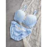 サックス | [D85-I95］ロマンチックフリルブラ＆ショーツ(モールドカップ) | Re-J＆SUPURE