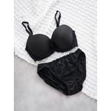 黒 | [D85-I95］【脇高】シームレスブラ＆ショーツ(モールドカップ) | Re-J＆SUPURE