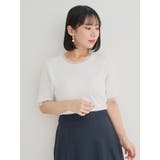 【接触冷感】シアーフリルリネンライクニットトップス(無地・ボーダー柄) | Re-J&SUPURE | 詳細画像1