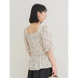 【WEB限定】花柄シャーリングリボンブラウス | Re-J&SUPURE | 詳細画像4