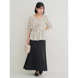 【WEB限定】花柄シャーリングリボンブラウス | Re-J&SUPURE | 詳細画像5