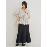 【WEB限定】花柄シャーリングリボンブラウス | Re-J&SUPURE | 詳細画像7
