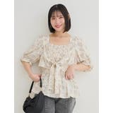 【WEB限定】花柄シャーリングリボンブラウス | Re-J&SUPURE | 詳細画像10