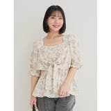 【WEB限定】花柄シャーリングリボンブラウス | Re-J&SUPURE | 詳細画像11