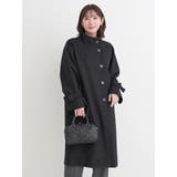 黒 | フェイクウールスタンドネックロングコート | Re-J＆SUPURE
