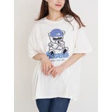 オフホワイト | ニット帽クマ刺繍Tシャツ | Re-J&SUPURE