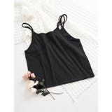 黒 | 【Kannaコラボ】フェイクレイヤードリブキャミソール | Re-J&SUPURE