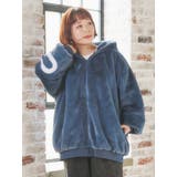 青 | バックロゴフェイクファーパーカーブルゾン | Re-J＆SUPURE