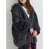 濃グレー | バックロゴフェイクファーパーカーブルゾン | Re-J＆SUPURE