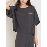 濃グレー | 【接触冷感・吸水速乾】シボサテン胸ロゴTシャツ(セットアップ可) | Re-J&SUPURE