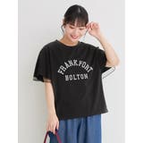 袖シアーロゴプリントTシャツ | Re-J&SUPURE | 詳細画像1