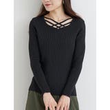 黒 | フロントクロスリブラメニットプルオーバー | Re-J＆SUPURE