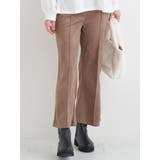 モカ茶 | スエードポンチフレアパンツ | Re-J＆SUPURE