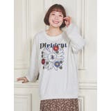 淡グレー | メニーフラワー刺繍裏毛トップス | Re-J&SUPURE