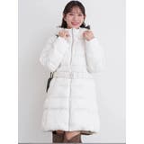 オフホワイト | フードファーベルト付き中綿コート | Re-J&SUPURE