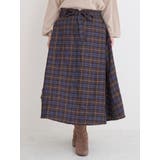 A柄 | ウエストリボンフレアスカート(無地・チェック柄) | Re-J&SUPURE