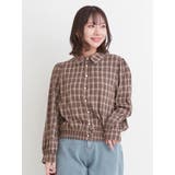 【WEB限定】チェック柄シャーリングブラウス | Re-J&SUPURE | 詳細画像3