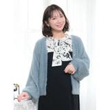 サックス | フェザーラメドルマンカーディガン | Re-J&SUPURE