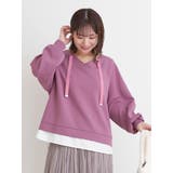 ピンク | シャツレイヤード風抜き襟プルオーバー | Re-J&SUPURE