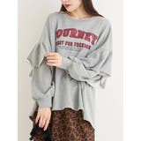 袖フリルロゴプリント裏毛トップス | Re-J&SUPURE | 詳細画像3