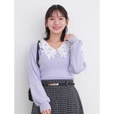 レース襟ニットトップス | Re-J&SUPURE | 詳細画像1