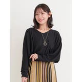 黒 | アクセサリー付きVネックトップス | Re-J&SUPURE