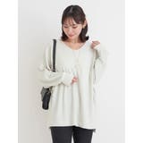 アイボリー | アクセサリー付きVネックトップス | Re-J&SUPURE