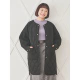 黒 | 異素材切り替えキルティングコート | Re-J&SUPURE