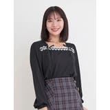 紺 | レース×リボンスクエアネックトップス | Re-J＆SUPURE