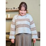 青 | 【Komachiコラボ】ボーダーニットトップス | Re-J&SUPURE