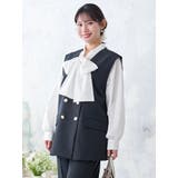 黒 | 【Wクロス】WボタンVネックベスト(セットアップ可) | Re-J＆SUPURE