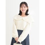 オフホワイト | リボンオフショルフェザーニットトップス | Re-J&SUPURE