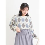 ラメ入りアーガイル柄フェザーニットトップス | Re-J＆SUPURE | 詳細画像3 