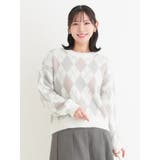 ラメ入りアーガイル柄フェザーニットトップス | Re-J＆SUPURE | 詳細画像13 