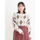 ラメ入りアーガイル柄フェザーニットトップス | Re-J＆SUPURE | 詳細画像22 