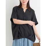 黒 | 【接触冷感】[らくちんケア ]裾タックスキッパーブラウス（セットアップ可） | Re-J＆SUPURE