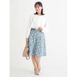 ベルト付き花柄ジャガードフレアスカート | Re-J＆SUPURE | 詳細画像7 