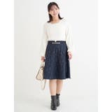 ベルト付き花柄ジャガードフレアスカート | Re-J＆SUPURE | 詳細画像15 