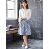 ベルト付き花柄ジャガードフレアスカート | Re-J＆SUPURE | 詳細画像29 