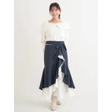 リボンベルト付き配色ラッフルマーメイドスカート | Re-J＆SUPURE | 詳細画像14 