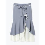 リボンベルト付き配色ラッフルマーメイドスカート | Re-J＆SUPURE | 詳細画像16 