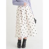 フロッキープリントミディスカート(花柄・ドット柄) | Re-J&SUPURE | 詳細画像2