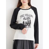 オフホワイト | ネコプリント ラグランリブロングTシャツ | Re-J＆SUPURE